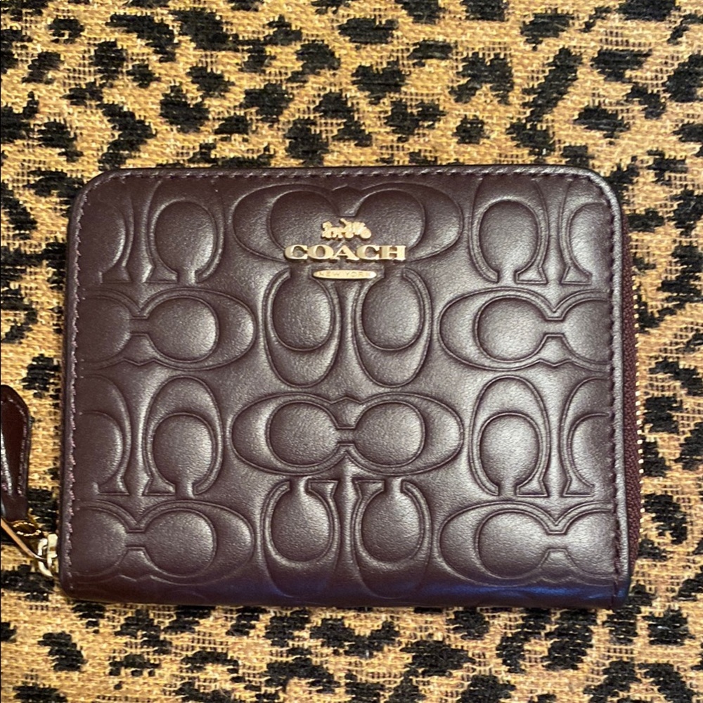 Coach Brown Embossed Leather Wallet